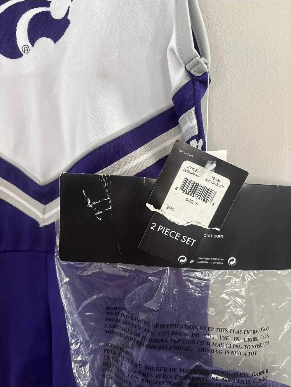 Nike Kansas State Wildcats Third Street Cheerleader 2-Piece Outfit Size 5T